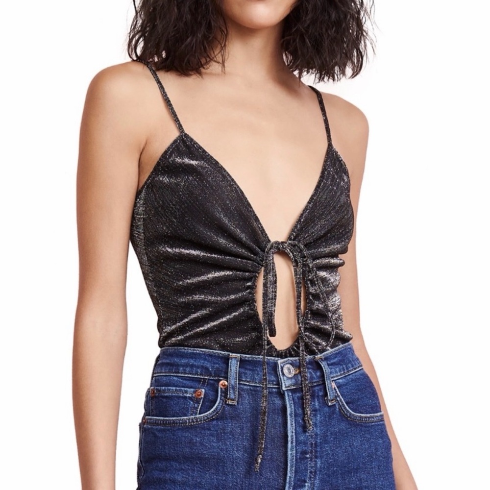 For love & lemons baccarat glitter knit body suit